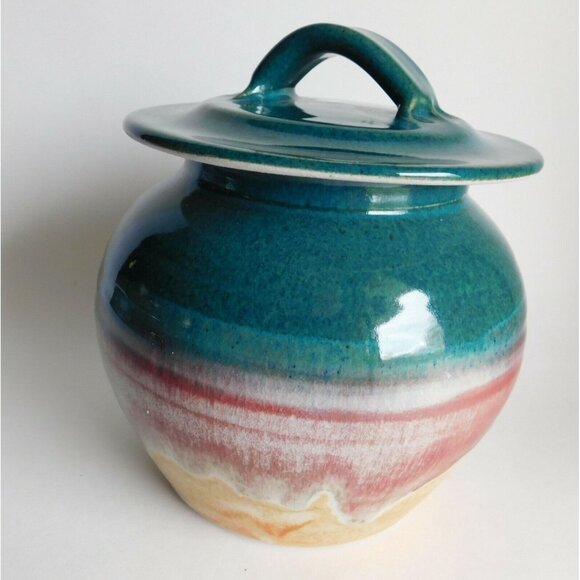 Unknown Other - Vintage Colorado Studio Art Pottery Blue Covered Jar